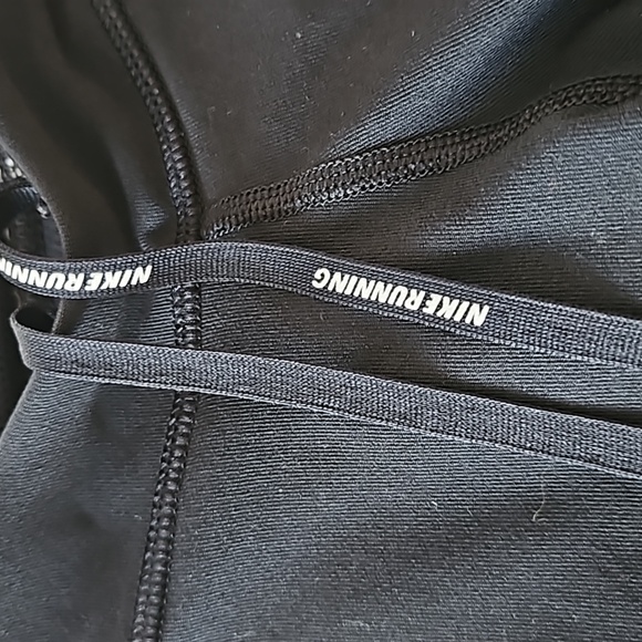 Nike Dry Fit Cropped Leggings Black Womens Small Back Zipper Pocket Drawstring - Picture 2 of 13